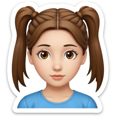 children girl with ponytails hairstyle  sticker