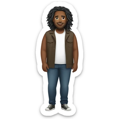plus size man with locs full body sticker