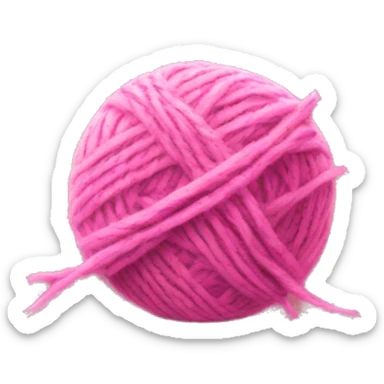 Pink ball of wool sticker