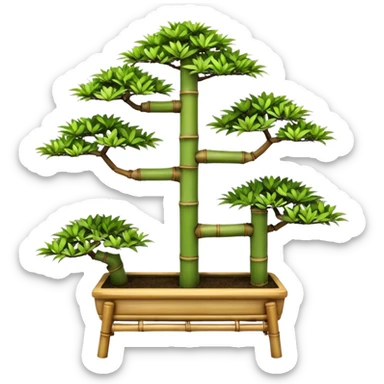 Three tiered bonsai planters stand made of inch thick bamboo  sticker