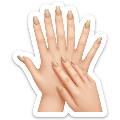 beautiful female hands with beige manicure sticker