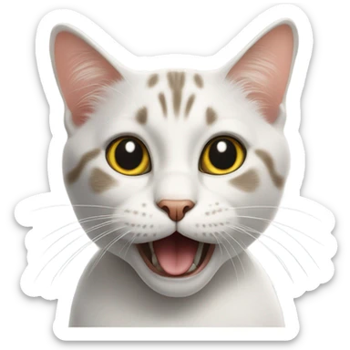 Curious cat with open mouth  sticker