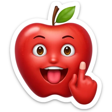 Emoji Apple ou iPhone coquin avec le doigt dans le coin de la bouche sticker
