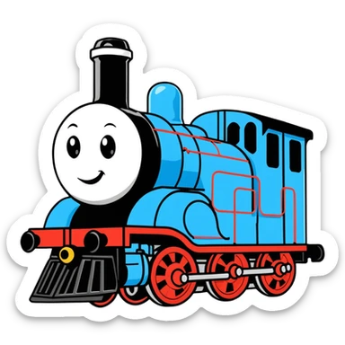 blue tank engine train locomotive sticker