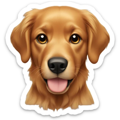 Red golden retriever with black ears sticker
