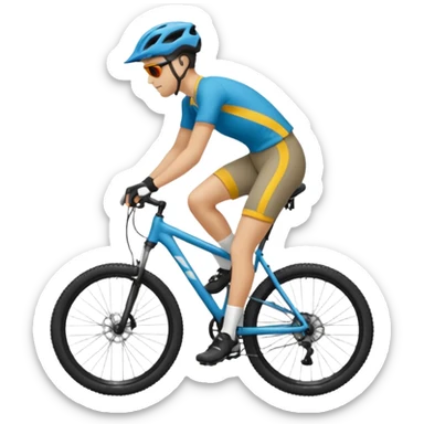 Bicicleta Mtb, ciclista montado, montaña sticker