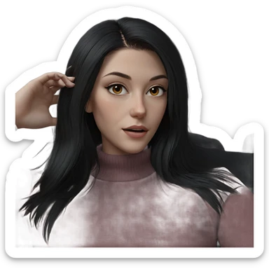 realistic portrait of girl sticker