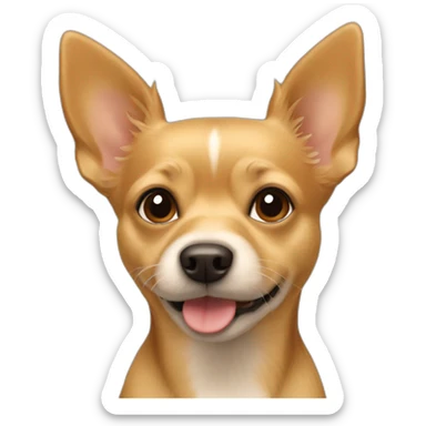 tan terrier Chihuahua mix sticker
