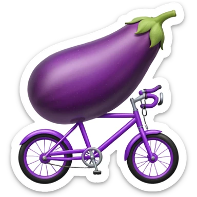 An egg plant on a bike sticker