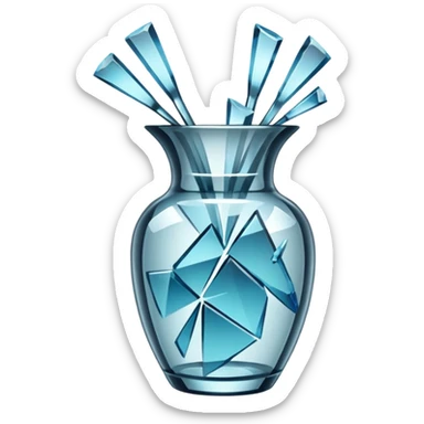 shattered glass vase sticker