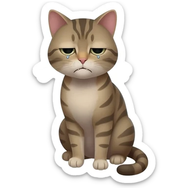 sick cat sticker