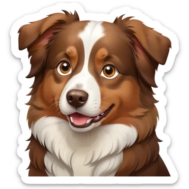 Brown, lighter brown, and white Australian shepherd dog  sticker