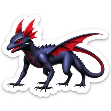 Shiny Epic Badass Gothic Noibat-Salandit-Nargacuga-Hybrid sticker