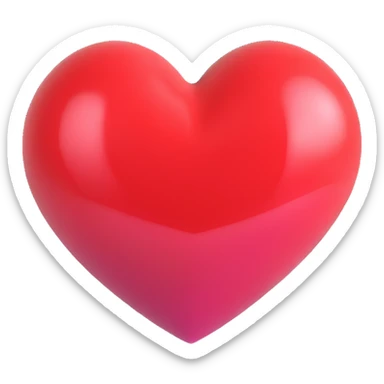 heart with a glossy finish sticker