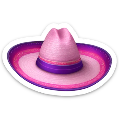 Realistic isolated pink and purple sombrero  sticker