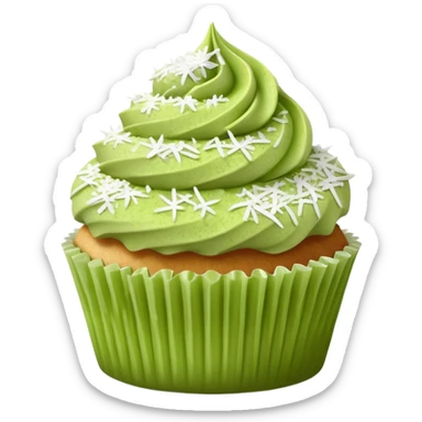 Shredded coconut cupcake dusted with green powder  sticker