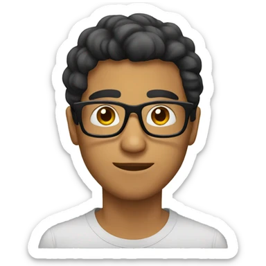 latino guy with glasses sticker
