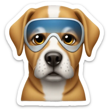 dog wearing a ski mask sticker