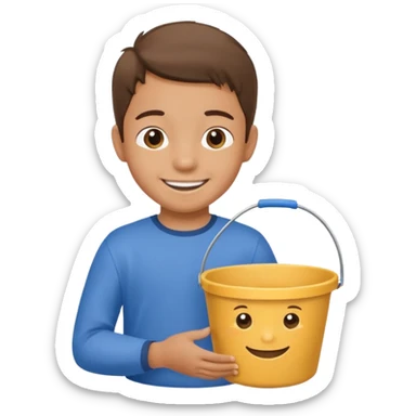 kid with sand bucket sticker