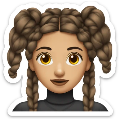Mujer morena cabello largo con trenzas y maquillaje sticker