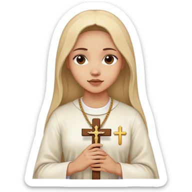 woman catholic cross sticker