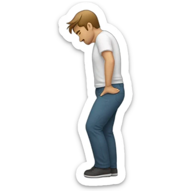 man with back pain sticker