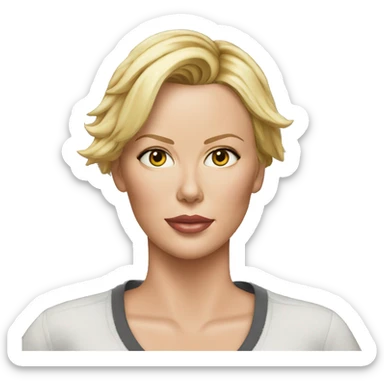 ultra realistic charlize theron wearing shirt sticker