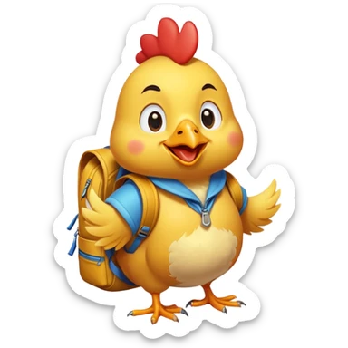Chicken that doesn’t go to school, but he loves school sticker