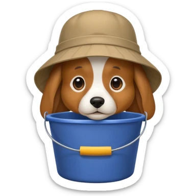 bucket hat dog sticker
