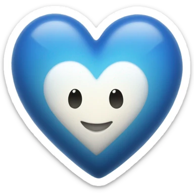 bleeding white heart glowing blue-white sticker