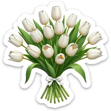 white tulip bouquet  sticker