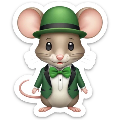 A mouse wearing st Patrick’s day stuff sticker