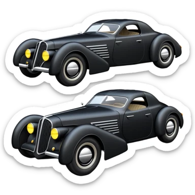  the animated series futuristic Batmobile loosely based on 1936 cord 812 (flat long faceted body) stealthy understated hot rod  sticker