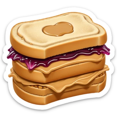 a round uncrustable sandwich with crimped edges and a bite taken out of it sticker