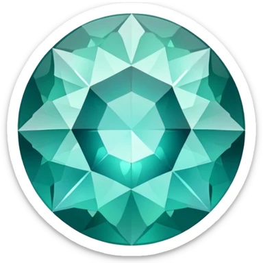 Round brilliant cut grandidierite showing unique blue-green color shift and sparkle sticker