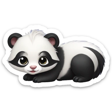 Cute skunk-panda-ferret-hybrid full body sticker