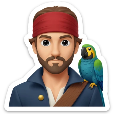 pirate and parrot sticker