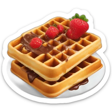 Waffel mit erdbeeren und Nutella sticker