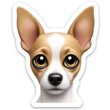 Chihuahua jack russel dog, white black & tan looking at you sticker