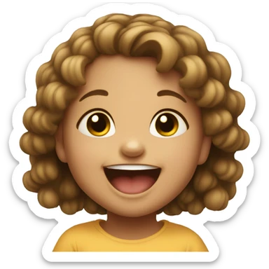 Baby girl laughing sticker