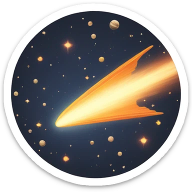 Vintage Planet comet streak motion blur sticker