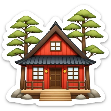 japan style wood house sticker
