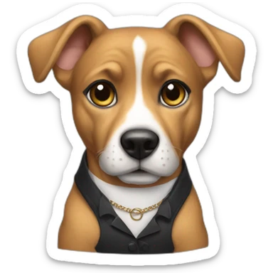 dog classy outfits sticker