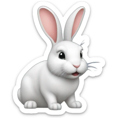 rabbits coding it sticker