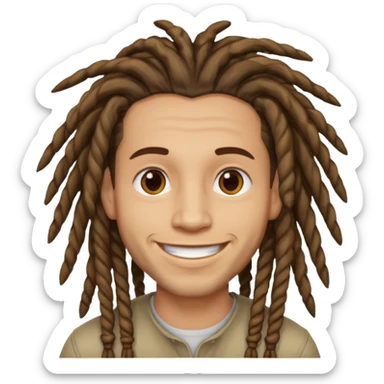 light skin man with dreadlocks sticker
