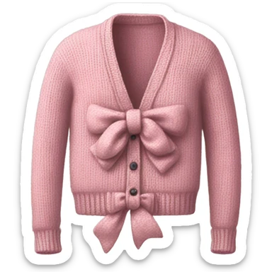 Cardigan with bow sticker
