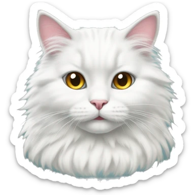 coquette white fluffy cat sticker