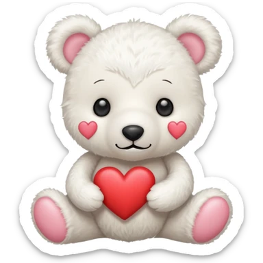 Oso de peluche blanco cute sticker