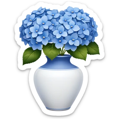 white vase with blue flowers sticker