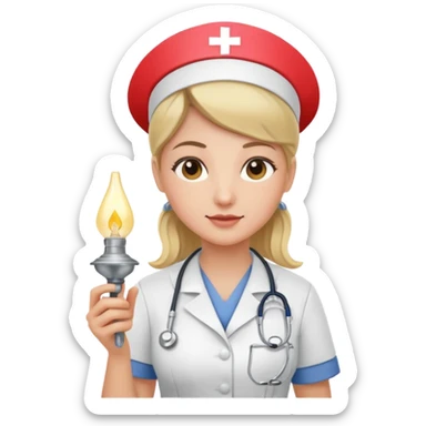 GERE UMA ENFERMEIRA, SEGURANDO UMA LAMPARINA SIMBOLO DA ENFERMAGEM sticker